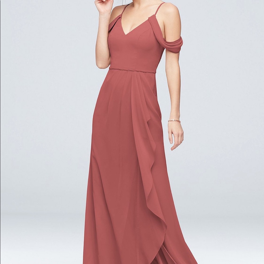 Off-the-Shoulder Chiffon Bridesmaid Dress
